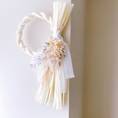 2026年 午年 お正月飾り早割価格 しめ縄&クリスマススワッグ 2way 白午