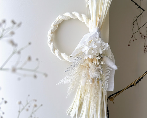 2025年 午年 お正月飾り早割価格 しめ縄&クリスマススワッグ 2way 白午