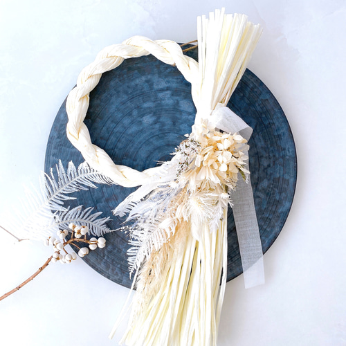 2026年 午年 お正月飾り早割価格 しめ縄&クリスマススワッグ 2way 白午