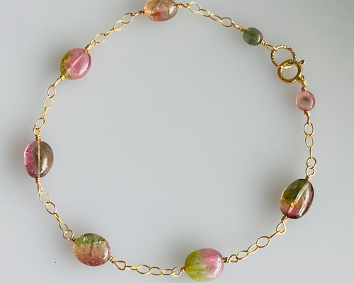 ウォーターメロントルマリン マルチカラーブレスレット 8.5mm 1点物