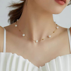 天然淡水真珠 パープルパール ネックレス 18Kゴールド+S925 18金パールネックレス 淡水パール K18ゴールド真珠レディース