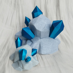 メタリックブルーのクリスタルイメージオブジェ フィギュア