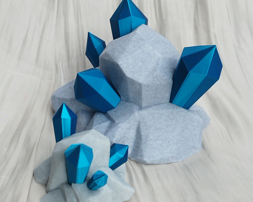 ブルー メタリック フィギュア風 オブジェ インテリア 置物 メタリックブルーのクリスタルイメージオブジェ フィギュア