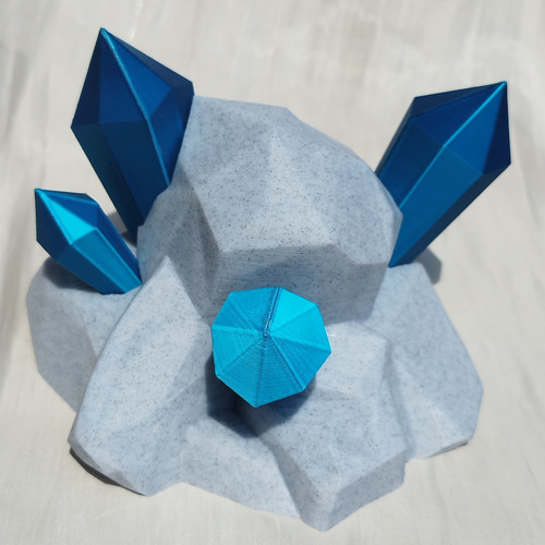 メタリックブルーのクリスタルイメージオブジェ フィギュア