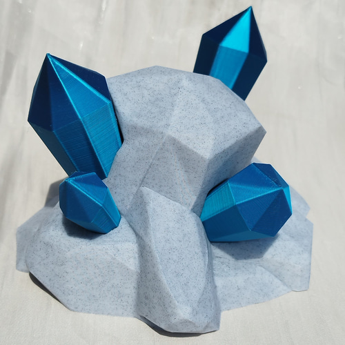 メタリックブルーのクリスタルイメージオブジェ フィギュア