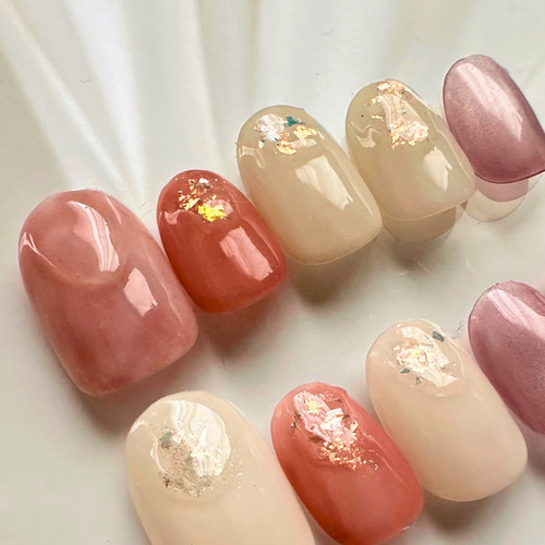 最短翌日発送】ネイルチップ 韓国 マムシ指 ちび爪 ニュアンス ちゅる