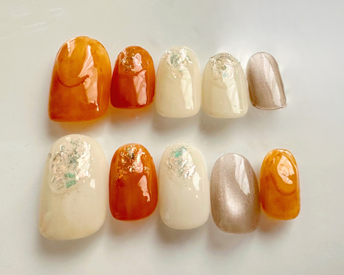 最短翌日発送】ネイルチップ 韓国 マムシ指 ちび爪 ニュアンス ちゅる