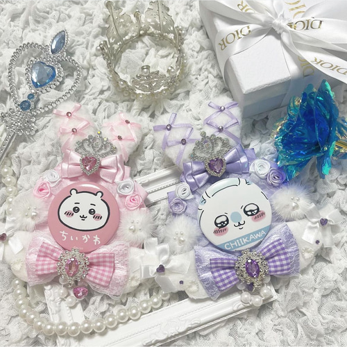 ♡ うさみみ うさぎ うさ耳 痛ロゼット 缶バッジ ケース 痛バ オーダー