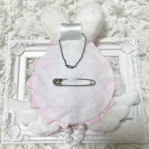 【受付中】ロゼット ハンドメイド オーダー 耳付き 痛バ 缶バッジ ♡ うさみみ うさぎ うさ耳 痛ロゼット 缶バッジ ケース 痛バ オーダー