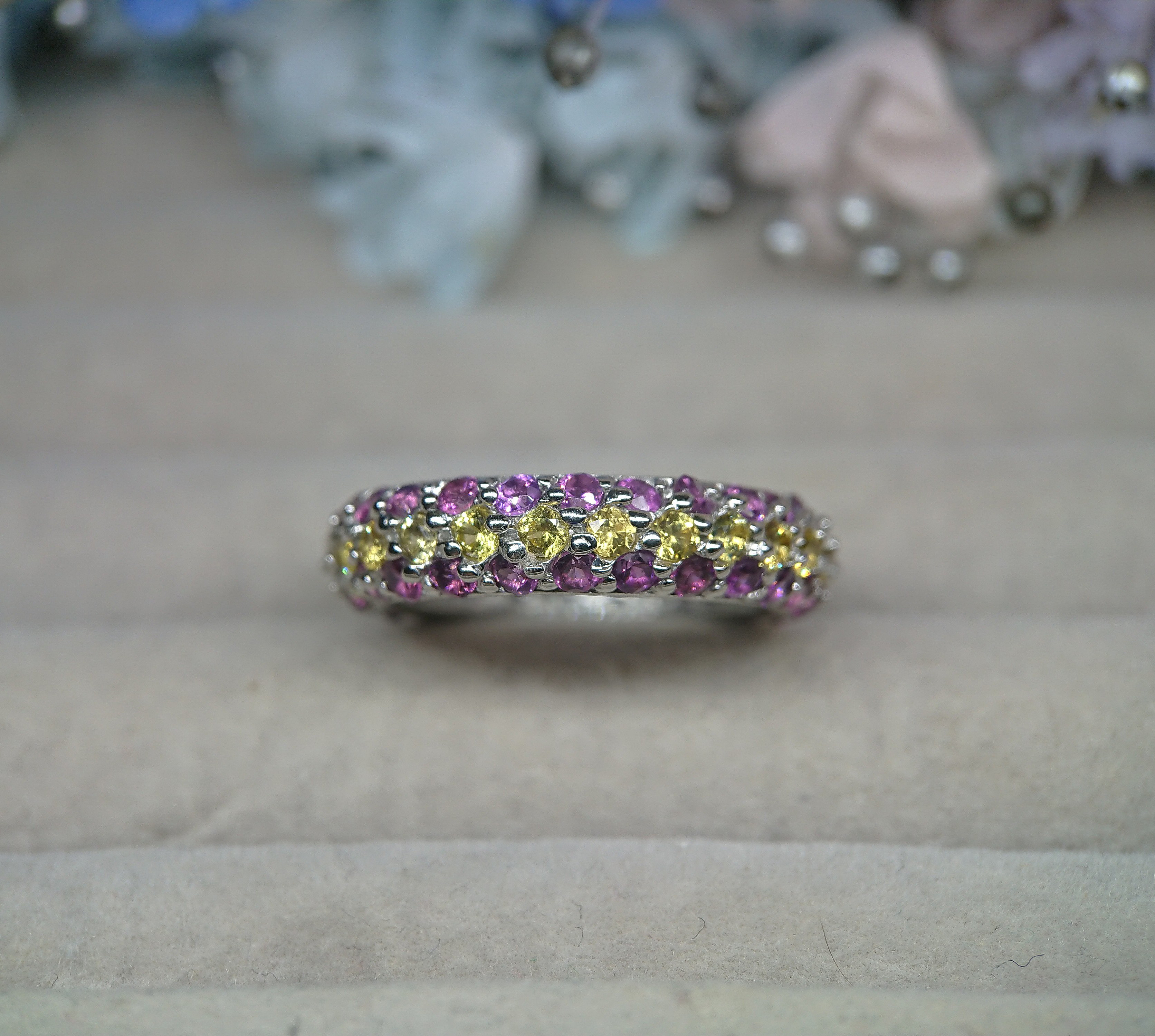 ガーネット サファイア フルエタニティ リング 925 ☆0187  KIRABOSHIgem