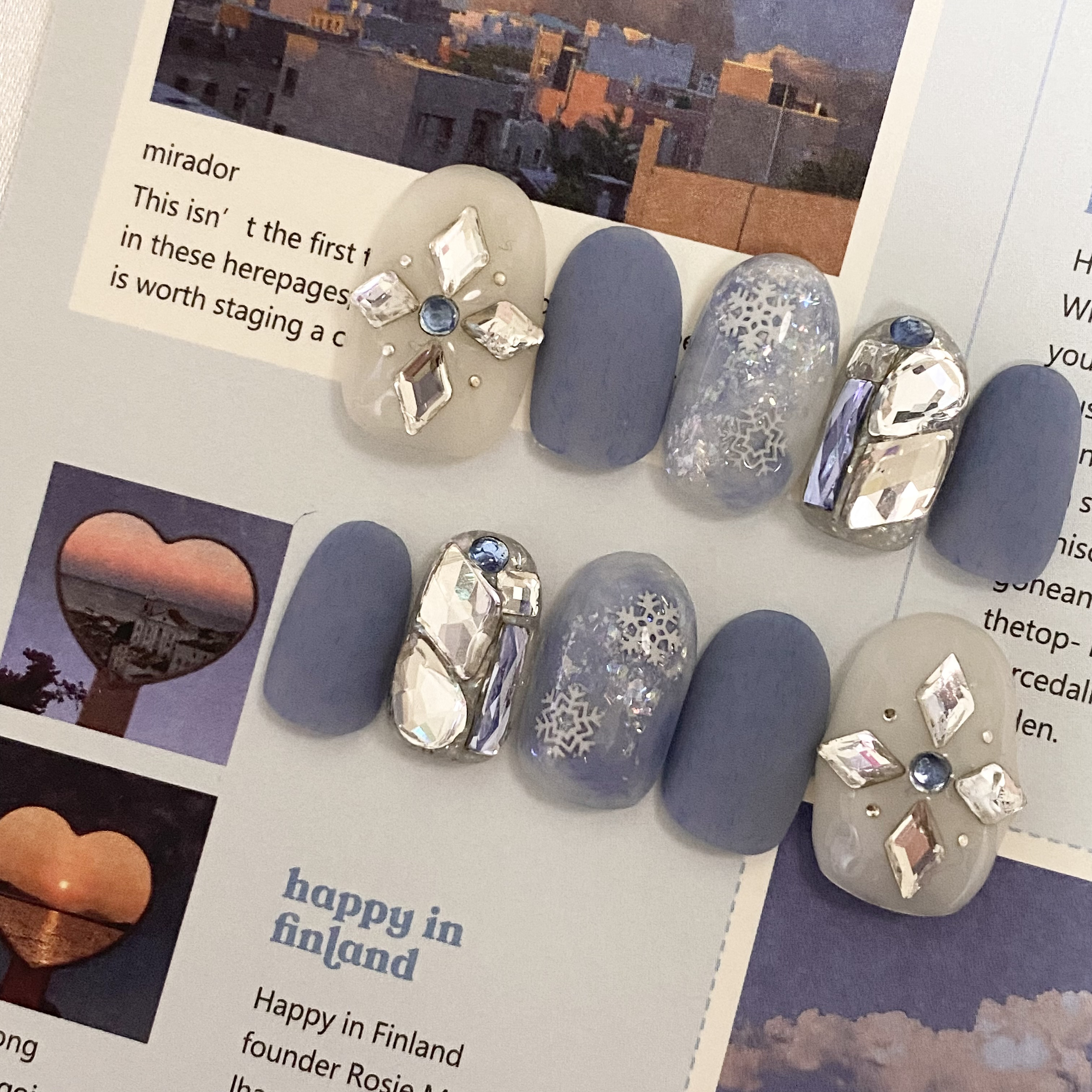 design77】ベルベットスノーネイルチップ ネイルチップ（つけ爪  