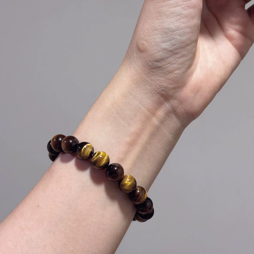 高品質 虎眼石（タイガーアイ）念珠 単珠 天然宝石 一粒の珠 12mm