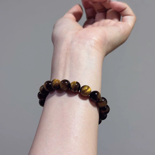 【片手念珠】タイガーアイ10Φ㎜ 御念珠・数珠 タイガーアイ(虎目石) - 10mm玉【桐箱付