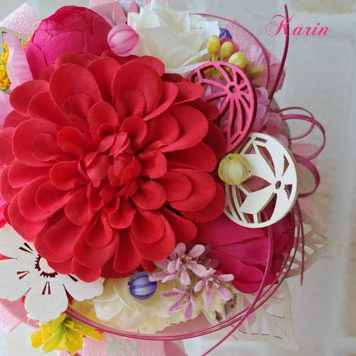 和風華やかミニ花輪 アートフラワー 花凛 通販 18207951｜Creema