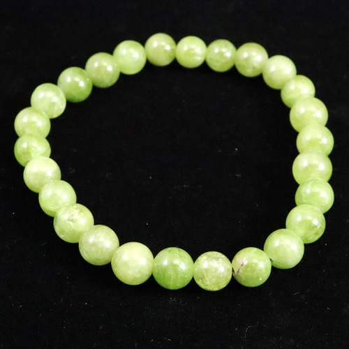 緑（えん）ブレスレット スフェーン グリーン 7mm玉 ブレスレット 15.1g #47824 ブレスレット