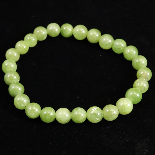 緑（えん）ブレスレット スフェーン グリーン 7mm玉 ブレスレット 15.1g #47824 ブレスレット