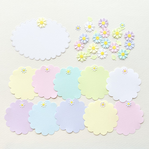 寄せ書き クラフトパンチのお花とメッセージカード大、小のセット