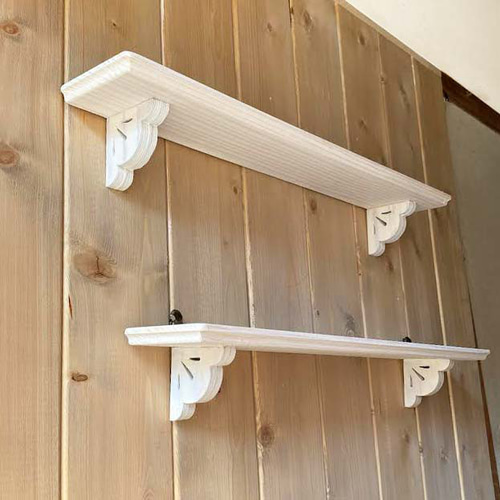 2個セット アンティーク風 棚 ウオールシェルフ かわいい壁掛けラック