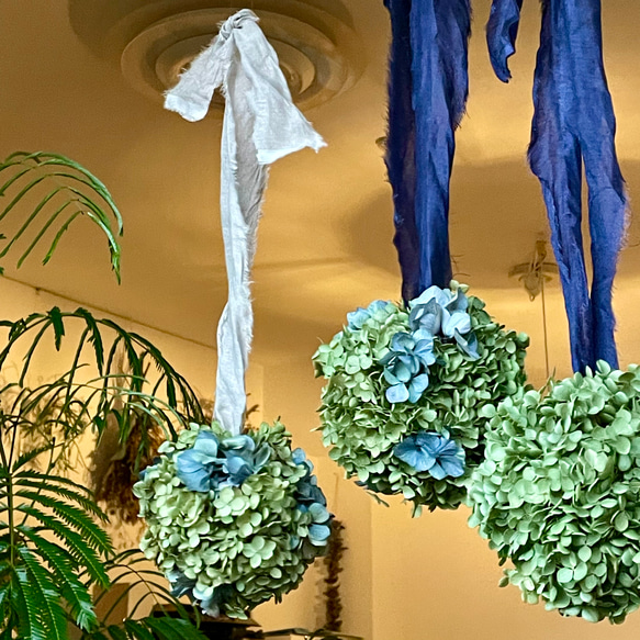 アナベル紫陽花ボール リース