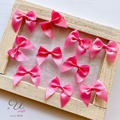 Ruby様ピンクオパールBIGリボンNo.1897 799【パーツ/10ヶ】サテンリボン/ピンク デコパーツ ＋Ucraft