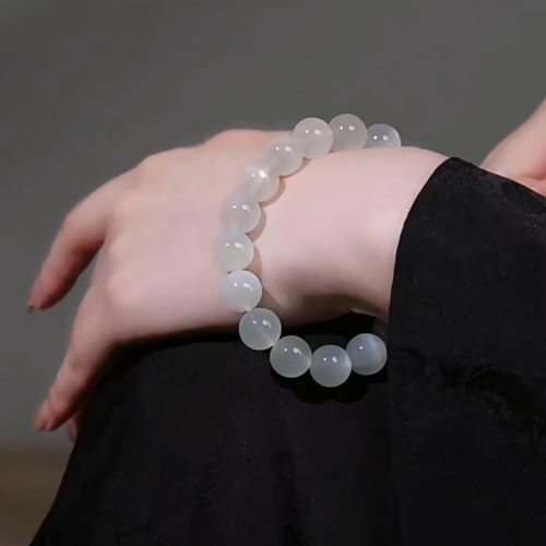 ☆様　高品質　水晶　BIG 月　ムーン　天然石 水晶・ムーンストーン（月光石） 〔3687〕：ブレスレット