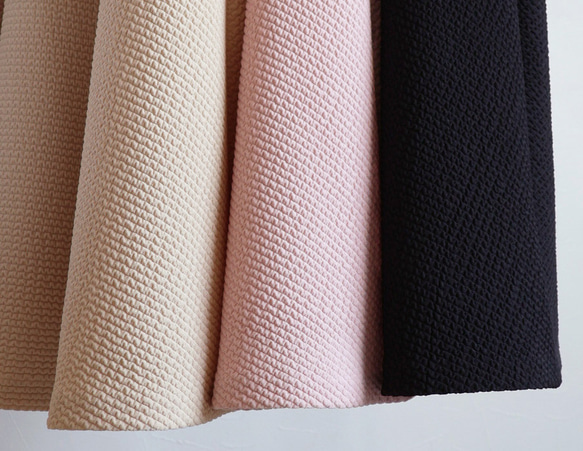 【選べる3色◎】ワッフルふくれジャガード フレアスカート【ブラック】 10枚目の画像