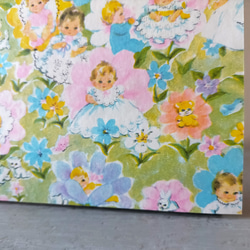 U.S.A. ヴィンテージ包装紙【お花畑のベビー】DA-WP077 4枚目の画像