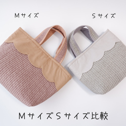みいママ★2ハンドル　ヌビバッグ　スカラップ みいママ☆2ハンドル ヌビバッグ スカラップ - エコバッグ・サブ