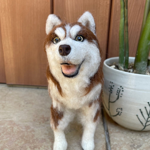 羊毛フェルト シベリアハスキー犬 羊毛フェルト なな工房 通販