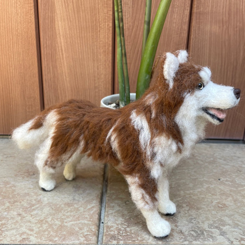 sky 羊毛フェルト 犬 handcraft_4977444697935