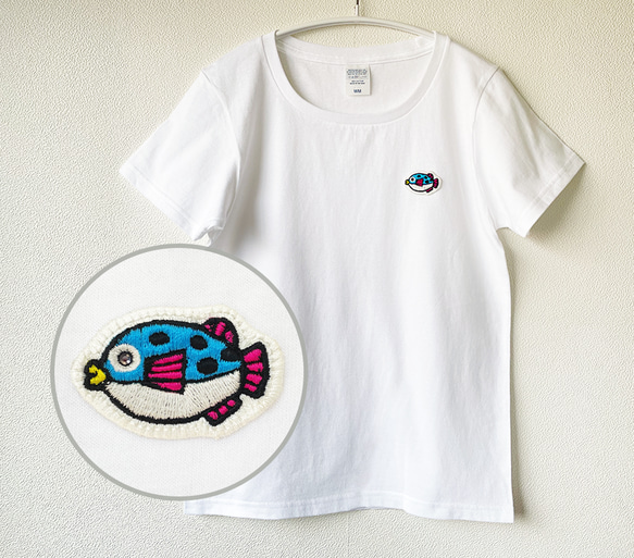 送料無料＊魚ワッペンTシャツ Ls