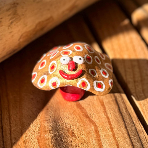 小さいかわいいオブジェ♡カラフルなゴールドきのこ 立体・オブジェ