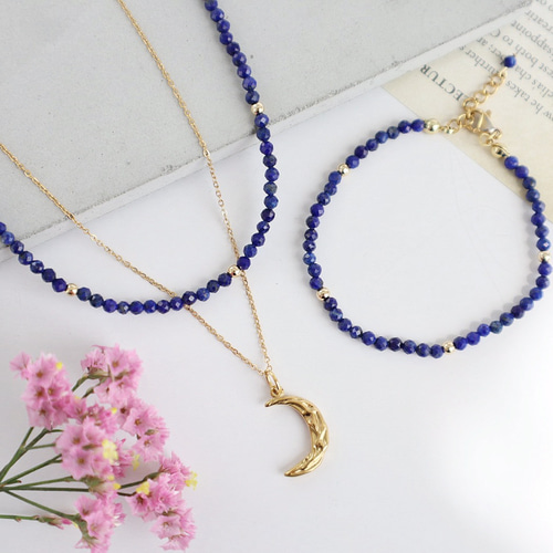 金属アレルギー対応 ／ 天然石ラピスラズリネックレス単品 ネックレス