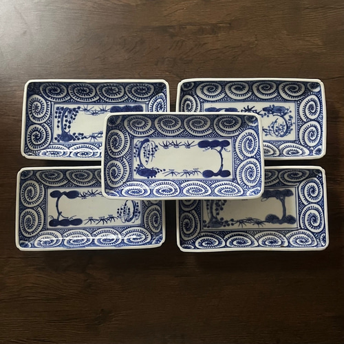 江戸期 古伊万里 成化年製 蛸唐草文様小鉢 直径15cm 高さ