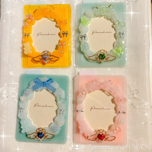 ハンドメイド フォトフレーム 明るい 硬質ハードケース ホイップ