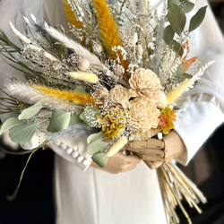 ウェディングブーケ セット ホワイト イエロー ウェディングブーケ セット ホワイト イエロー