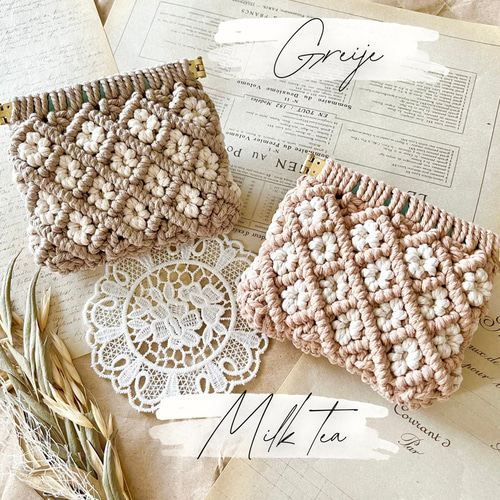 マクラメ フラワーポーチ バネポーチ ポーチ MACRAME ZUKKO 通販