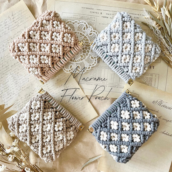 マクラメ フラワーポーチ バネポーチ ポーチ MACRAME ZUKKO 通販