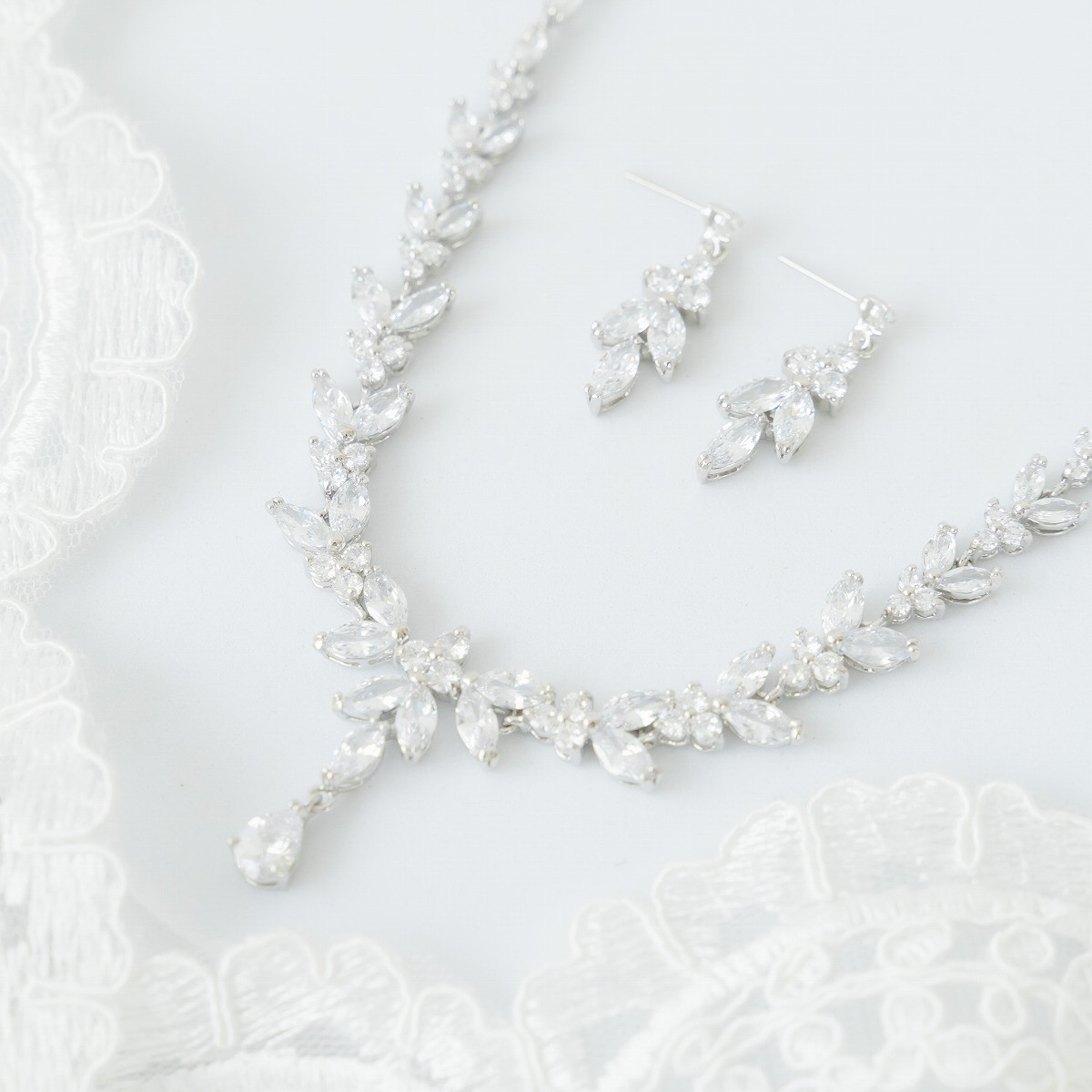 ◇送料無料◇ウェディングアクセサリーセット　シンプル　シルバー　110623120