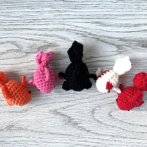 あみぐるみ 金魚　3匹セット　③ お取り置き 編みぐるみ☆金魚すくい（3匹セット） おもちゃ・人形 Atelierすーじー