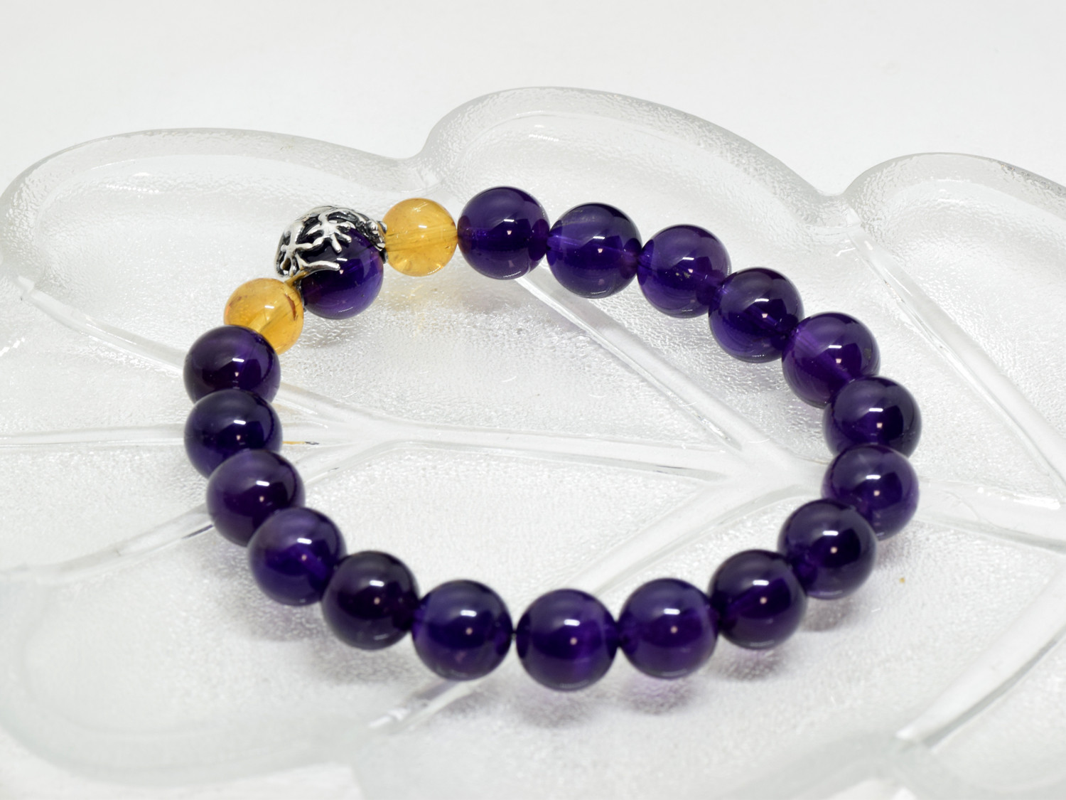 限定１点　2月の誕生石　ヤモリ玉ブレスレット　アメジスト