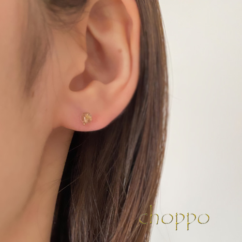 ルチルクォーツのネックレス＆ピアス2点セット 14kgf 天然石 ギフト
