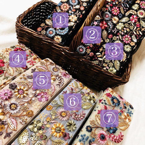 インド刺繍リボン　まとめ売り　ロール　花柄　蝶々　資材 楽天市場】インド刺繍リボン お花とスパンコール 約55mm巾（単位10cm