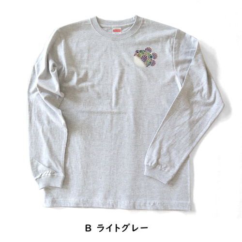 フグ ロンT 型染め ロングスリーブTシャツ Tシャツ 手作り工房KUMA