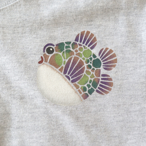 フグ ロンT 型染め ロングスリーブTシャツ Tシャツ 手作り工房KUMA