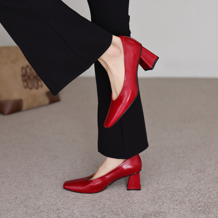 お洒落内外全革パンプスハイヒール 通勤シューズレディース本革靴大人シンプルファスナーデザイン22cm-26cm＃1033