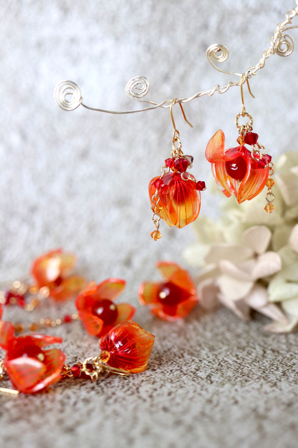 秋のほおずき*ピアス／イヤリング 鬼灯、ホオズキ ピアス