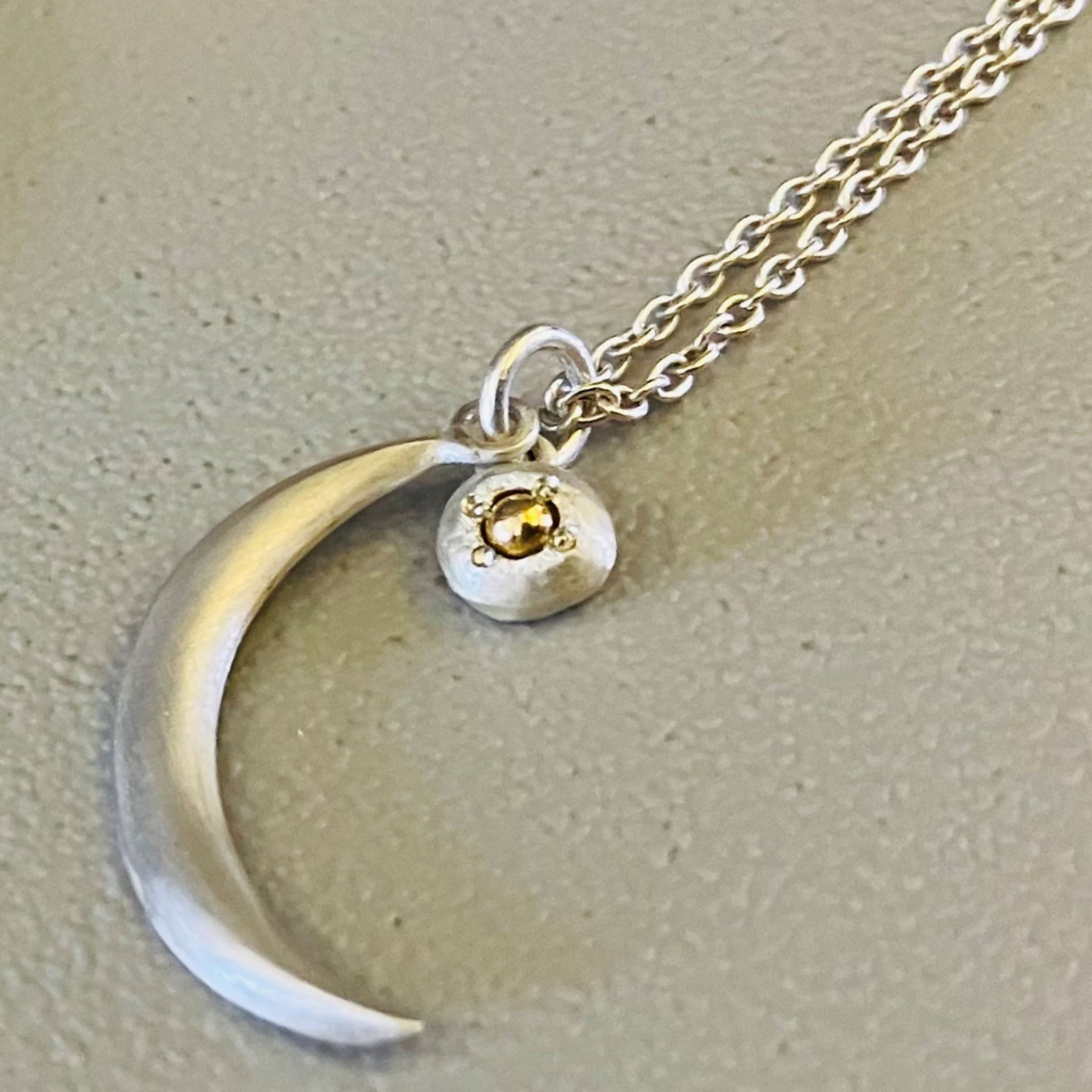 太陽と月・チャーム・コンビネーション・シルバー・ゴールドネックレス