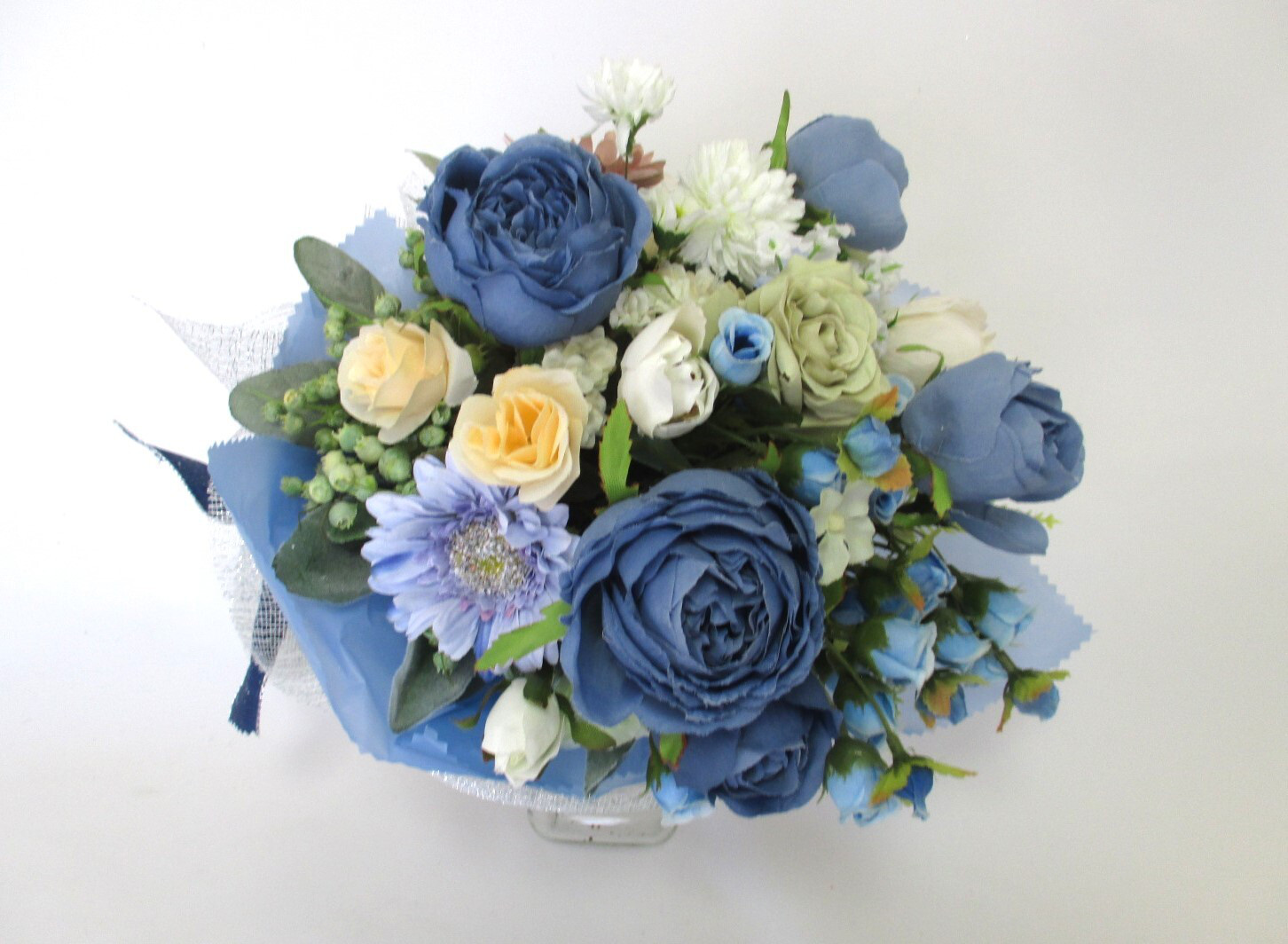 くすみブルーの花束　ｍ-1759