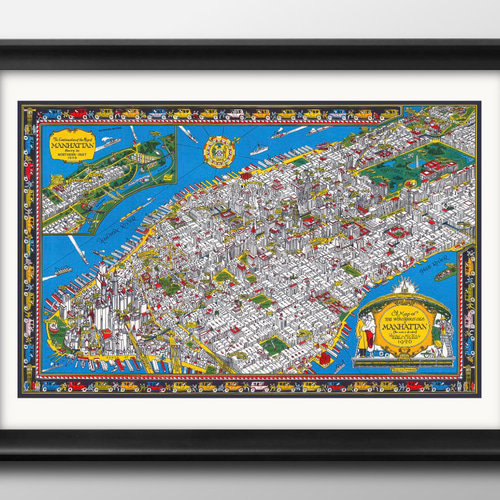 15211□ポスター アート 絵画『マンハッタン ニューヨーク